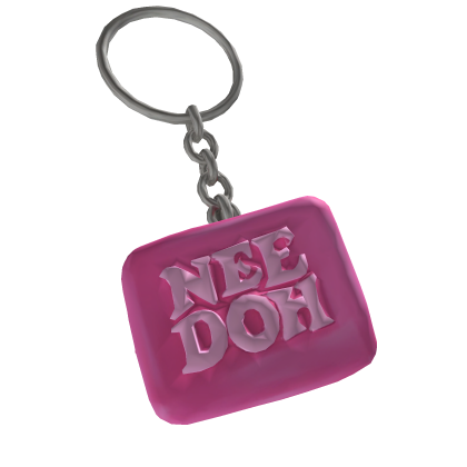 Squishy Needoh Pink Cube Keychain thumbnail