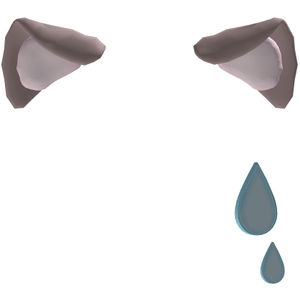awkward neko ears with droplet in light brown