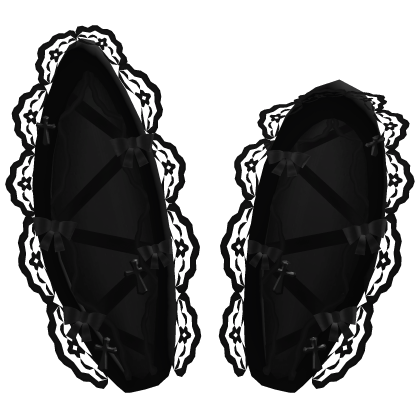 🎀 Gothic Cross Lace Bunny Ears Bows Cute Black