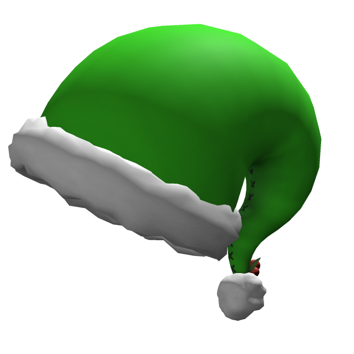 green cozy christmas hat