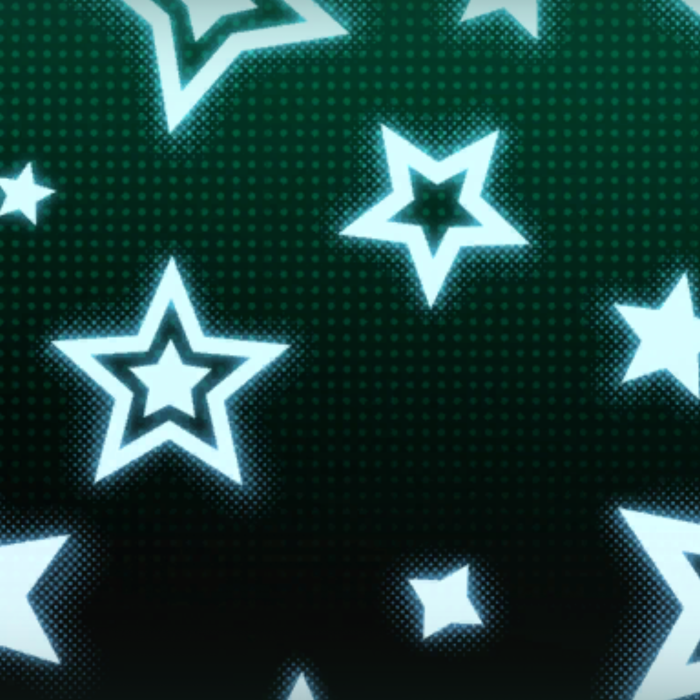 Cyan Neon Glowing Stars