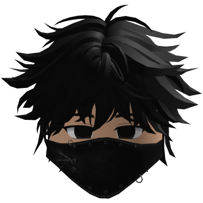 Cute Emo Boy Mask Black Y2K emo ( black)