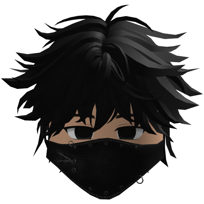 Cute Emo Boy Mask Black Y2K emo ( black)