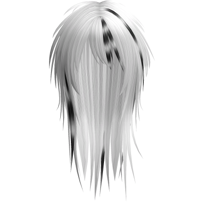 White Messy Spikey Scene Emo Hair (Raccoon Black)