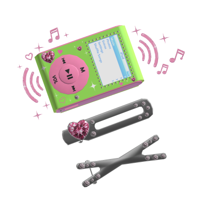Y2K Musical iPod HairClip Green