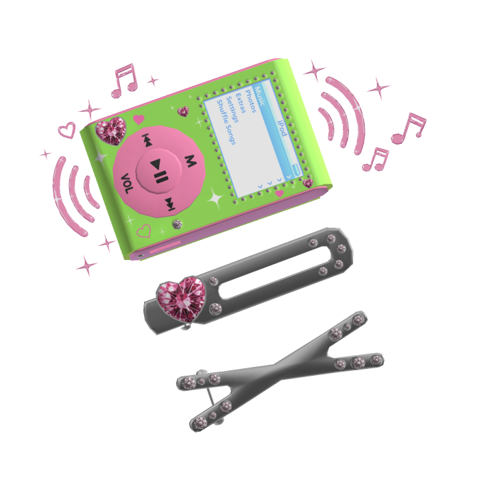 Y2K Musical iPod HairClip Green