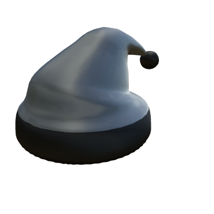 Santa Hat (Black & Silver)