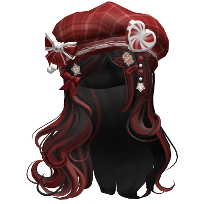 ♡ Christmas Swirls w/ Beret (Black & Red)