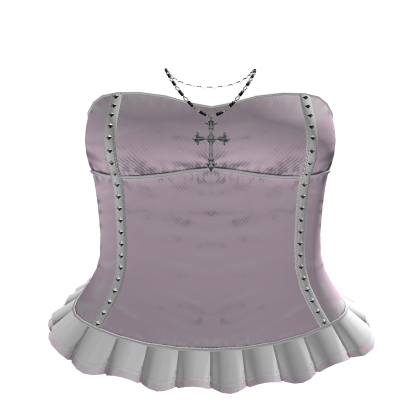 Eternal Corset Dress With Chain - White and Pink