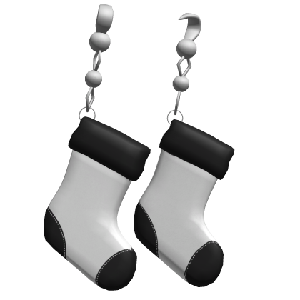 christmas sock earrings - white