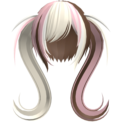 long cute vampire curly neopolitan pigtails  Roblox item