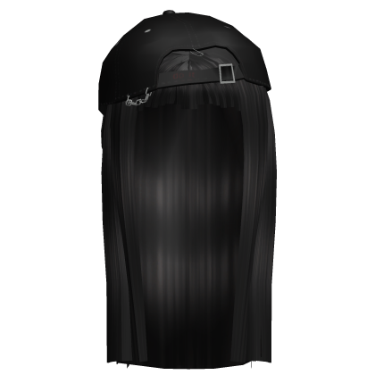 Black Cute Anime Girl Hair w/ Y2K Black Hat Roblox item