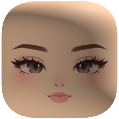 Cute Soft Doll Face with Long Lashes Freckles Roblox item