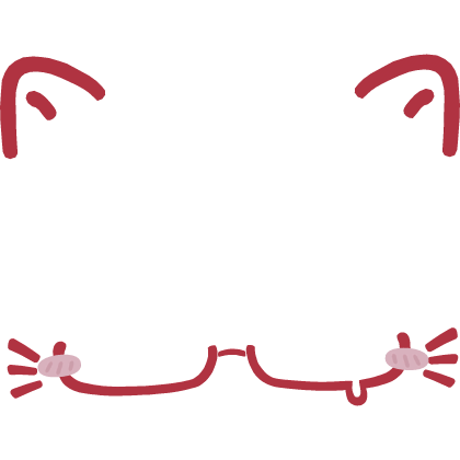 𖹭 kawaii red kitty blush glasses ears whisker