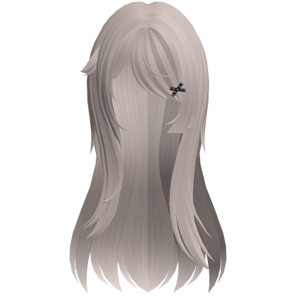 grunge long vkei emo hair clips in ash Roblox item