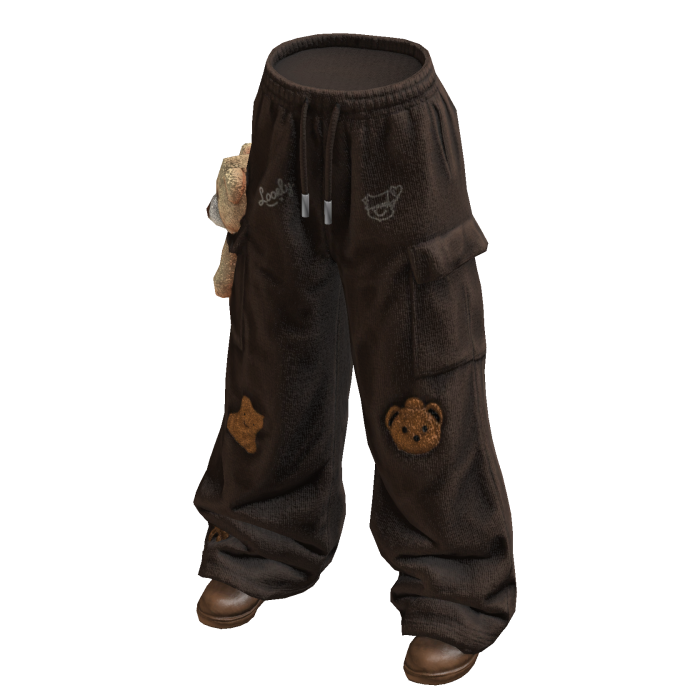 Teddy Cargo Pants w/Boots (Brown)