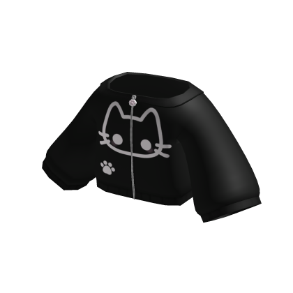 ♡ : cute black kitty zip up hoodie