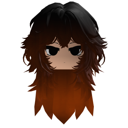 Halloween Messy Anime Girl Hair w/ Emo Cute Face Roblox item