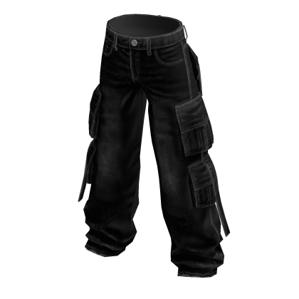 Y2K Multi Pocket Cargo Pant - Black