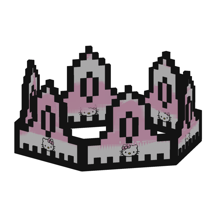 [ADD-ON] Pink Hello Kitty 8-Bit Glitch 8-Bit Crown