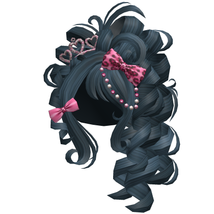 Pink Gyaru Curly Side Pony Cyan Blue Roblox item