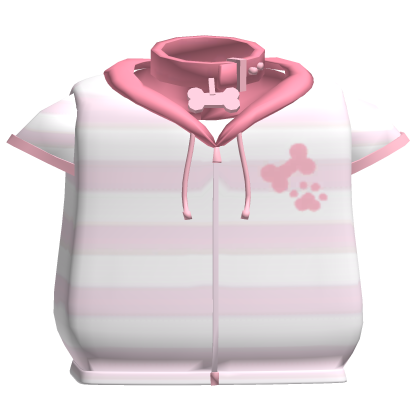 Cute Pink Striped Puppy Hoodie thumbnail