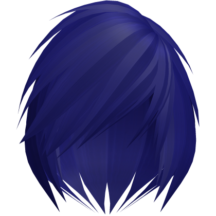 emo scene vkei dark blue short moe hair