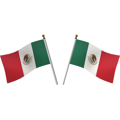 Mexico Double Flags