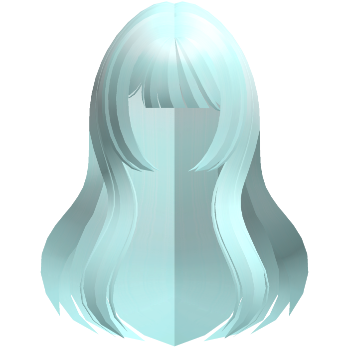 long straight hime anime hair teal