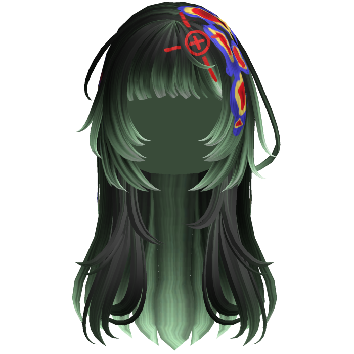 Green Heatwave Crosshair Punk Flowy Girl Hair
