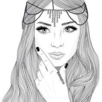 Pretty Cute Girl Outline Roblox decal