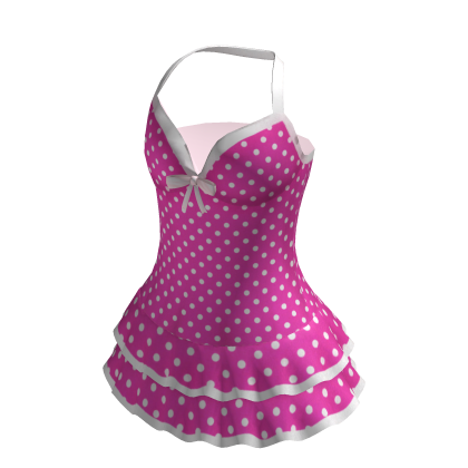 Hot Pink Halter Polka Dot Mini Dress