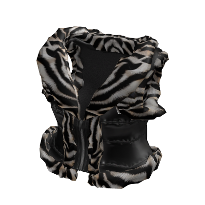 Zebra Print Cropped Vintage Fur Coat 2000s Fashion