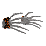 Skeleton Hands Hairclip w/ Black & Orange Bows
