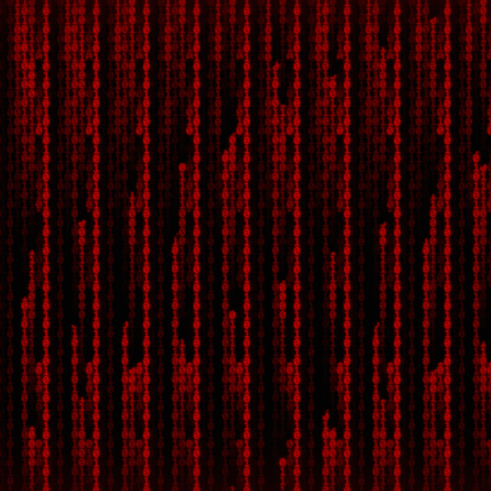 Red Hacker Binary Matrix Hacked Glitch Error Bug