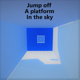 Jump off a platform in the sky