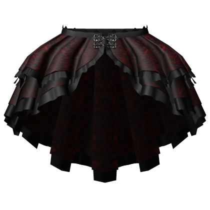 gothic layered lace long skirt 3.0 red & black