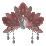 Bejeweled Swan Headdress in Pink