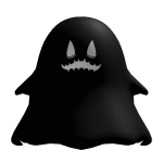 Halloween Cute Anime Ghost Pet (Black White) [L]