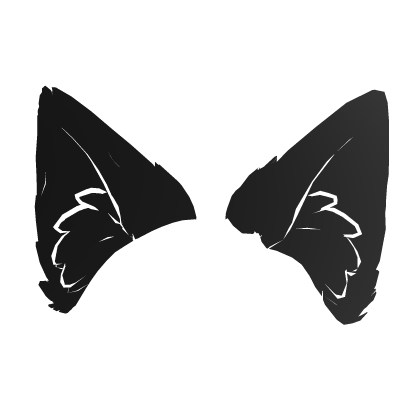Cartoony plain black fox ears 