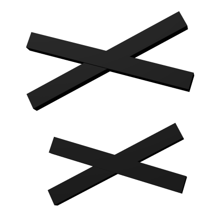 𐙚 black double crossed hair clips Roblox item