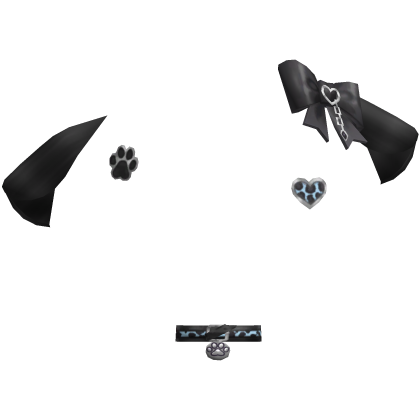 Black Gothic Y2k Ear Paw Furry Accessories