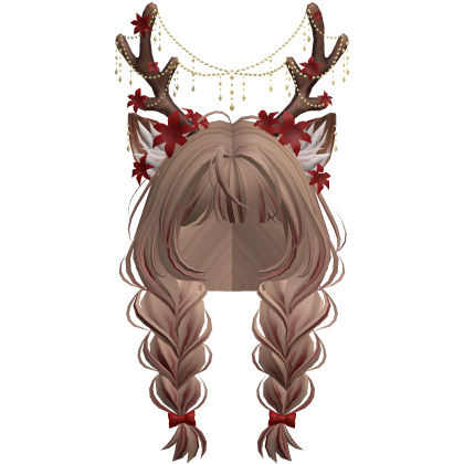 Ethereal Christmas Fairy Fawn Braids w/ Antlers