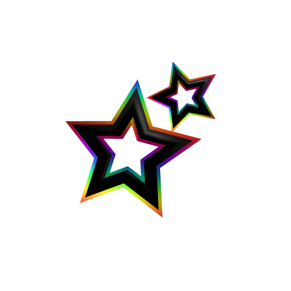 Star Hair Pins ( Black & Rainbow )