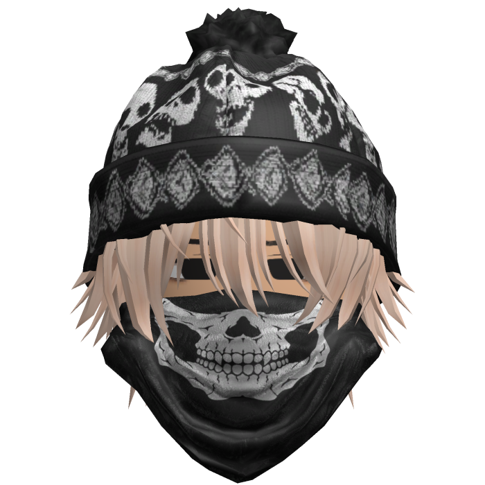 moe boy with emo skull beanie + mask