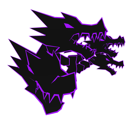 Cartoony Purple Dragon Heads