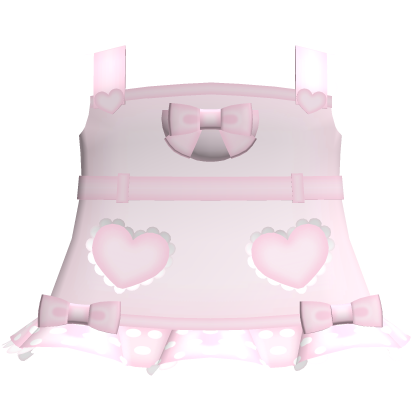 𖹭◞ cute ruffle polka dot overalls in pink ! !  Roblox item