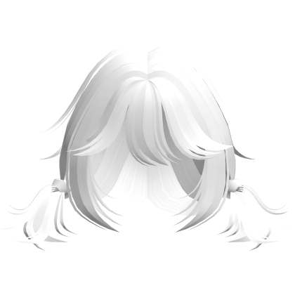 ♡ kawaii messy short pigtails in white Roblox item