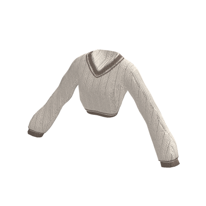 Oversized V Neck Cropped Knitted Sweatter | Beige✔