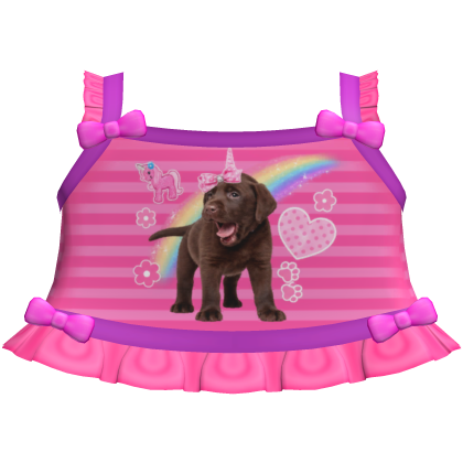 cute pink rainbow puppy tweencore cutecore top